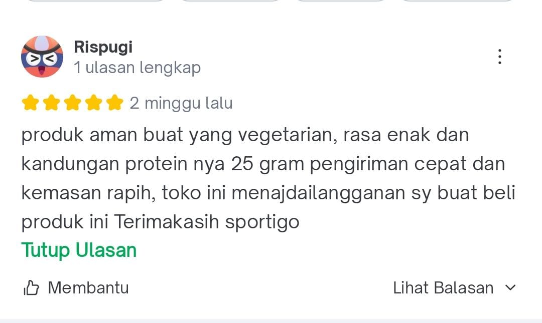 testi pelanggan Sportigo-6-vegetarian-vegi